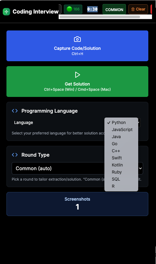 Using Coding Interview Mode